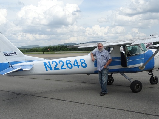 David Hersman with Cessna 150, N22648 after new numbers