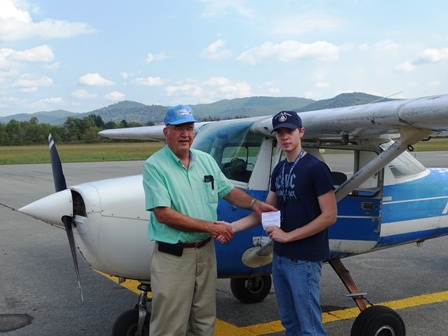 Examiner, Don Judy, with new Private Pilot, Andrew Dowdy, 
