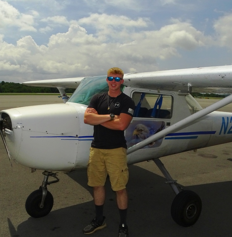 Caleb VanBuren after his first Solo Flight July 7, 2022